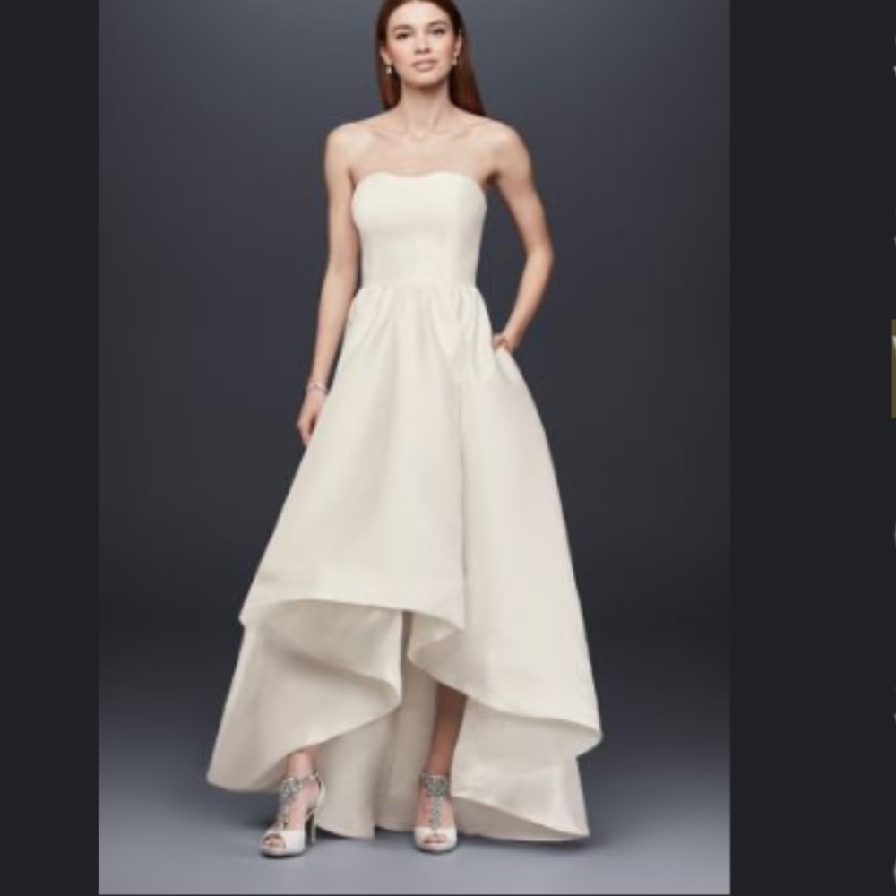 Mikado High Low Wedding Dress Size 4